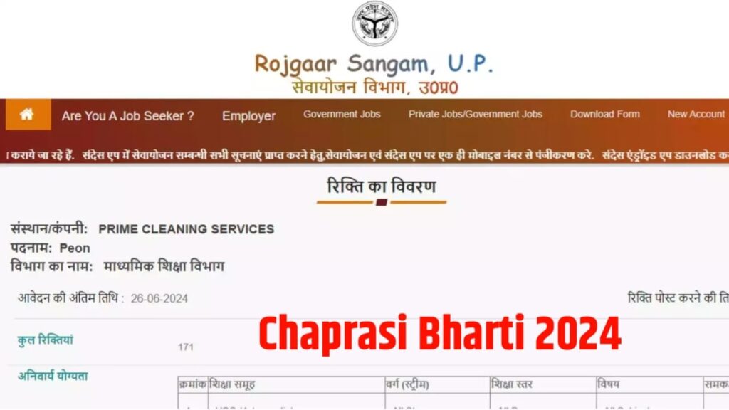 Chaprasi Bharti 2024